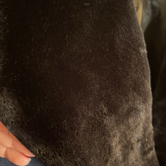 Vintage Xception wool trench women’s 13 14 navy detaching faux fur collar flaw - Picture 7 of 16